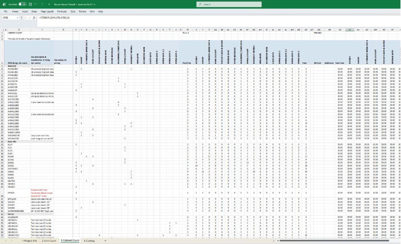 Estimating & BOM Systems — sample deliverable
